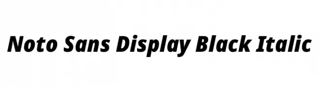 Noto Sans Display Black Italic  免费字体下载