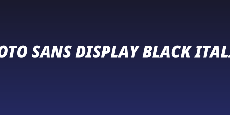 Noto Sans Display Black Italic Social Header