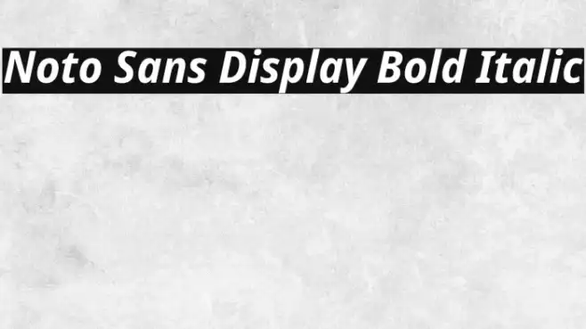 Noto Sans Display Bold Italic Example 2