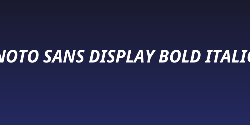 Noto Sans Display Bold Italic Social Header