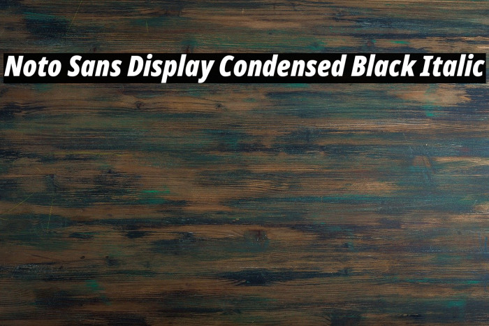 Noto Sans Display Condensed Black Italic Example 1