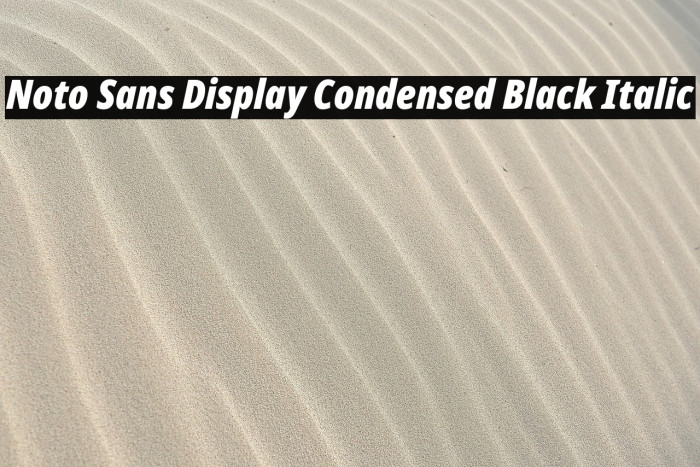 Noto Sans Display Condensed Black Italic Example 3