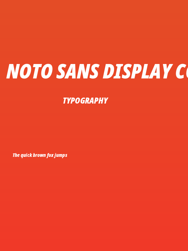 Noto Sans Display Condensed Black Italic Poster