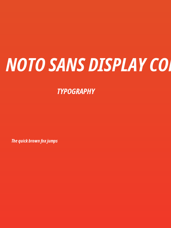 Noto Sans Display Condensed Bold Italic Poster