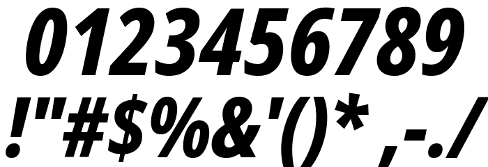 Noto Sans Display Condensed ExtraBold Italic Font OTHER CHARS