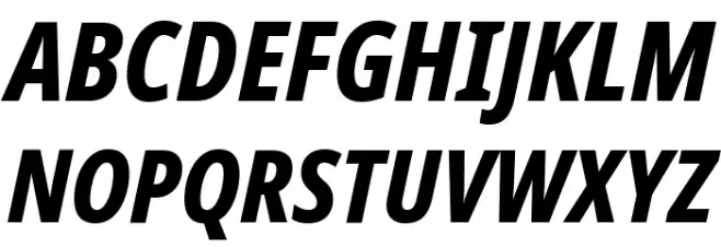 Noto Sans Display Condensed ExtraBold Italic Polices MAJUSCULES