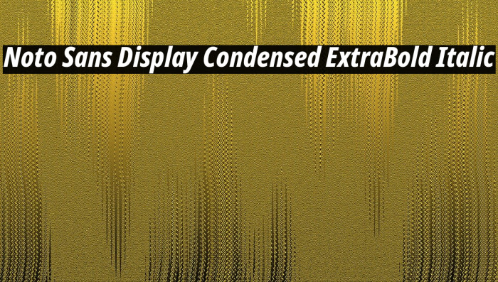 Noto Sans Display Condensed ExtraBold Italic Font examples