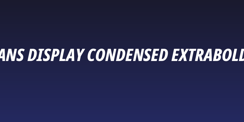 Noto Sans Display Condensed ExtraBold Italic Social Header