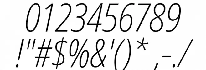 Noto Sans Display Condensed ExtraLight Italic Font OTHER CHARS