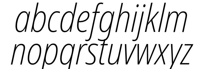 Noto Sans Display Condensed ExtraLight Italic Font LOWERCASE