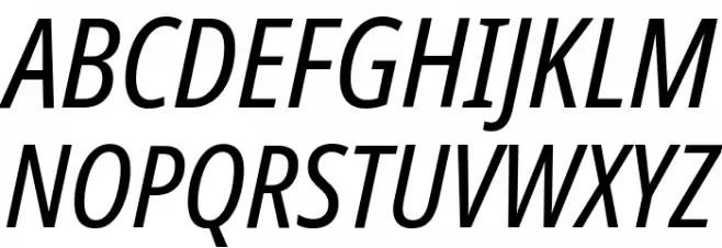 Noto Sans Display Condensed Italic 字体 大写