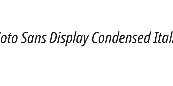 Noto Sans Display Condensed Italic Logo