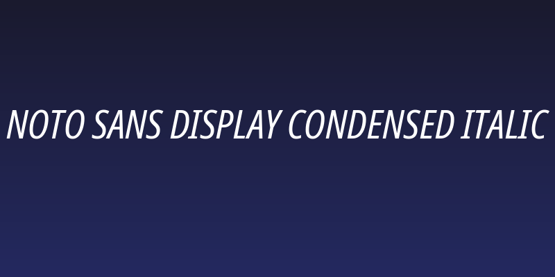 Noto Sans Display Condensed Italic Social Header