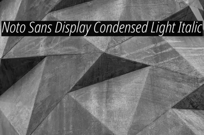 Noto Sans Display Condensed Light Italic Font examples