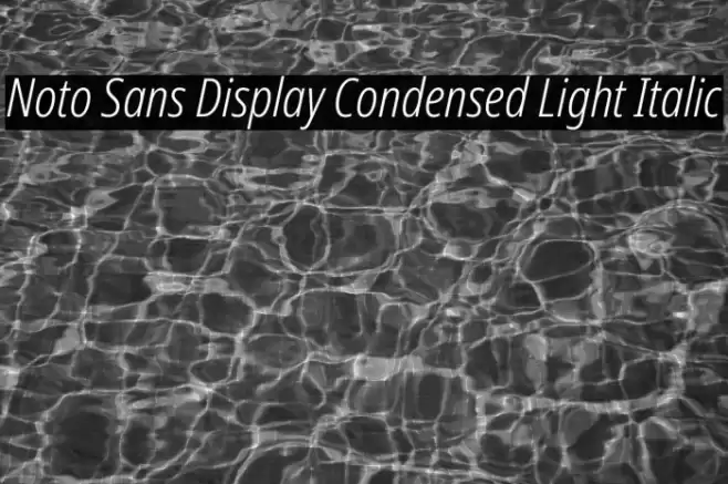 Noto Sans Display Condensed Light Italic Font examples