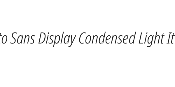 Noto Sans Display Condensed Light Italic Logo