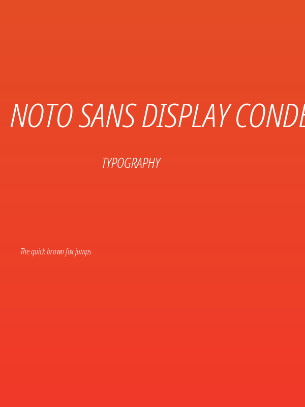 Noto Sans Display Condensed Light Italic Poster