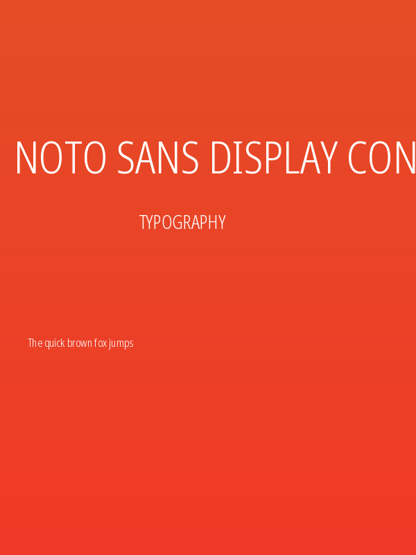 Noto Sans Display Condensed Light Poster