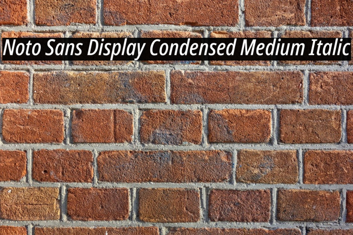 Noto Sans Display Condensed Medium Italic Example 1