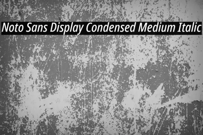 Noto Sans Display Condensed Medium Italic Font examples