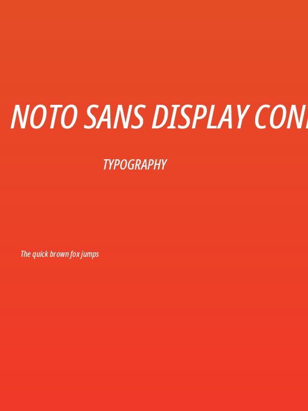 Noto Sans Display Condensed Medium Italic Poster