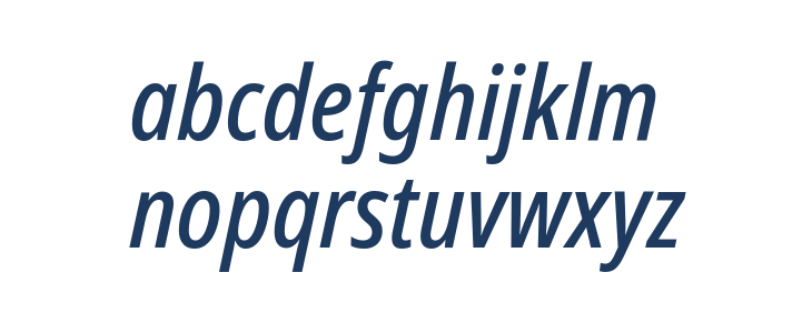 Noto Sans Display Condensed Medium Italic Lowercase