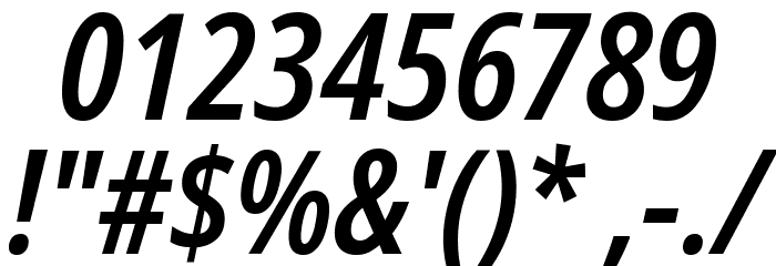 Noto Sans Display Condensed SemiBold Italic Font OTHER CHARS