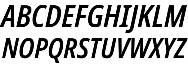Noto Sans Display Condensed SemiBold Italic फ़ॉन्ट अपरकेस
