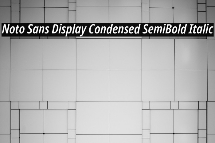 Noto Sans Display Condensed SemiBold Italic Font examples