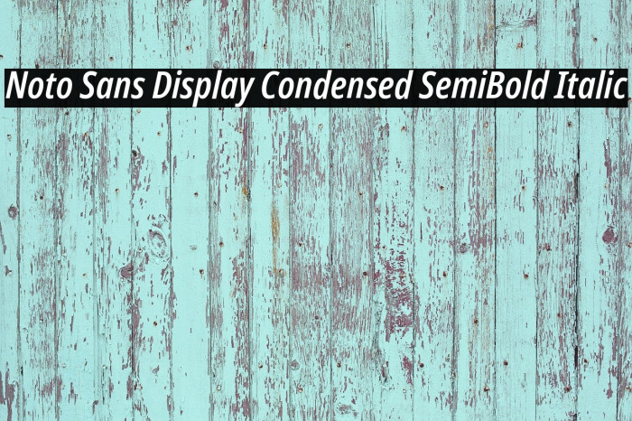 Noto Sans Display Condensed SemiBold Italic Font examples