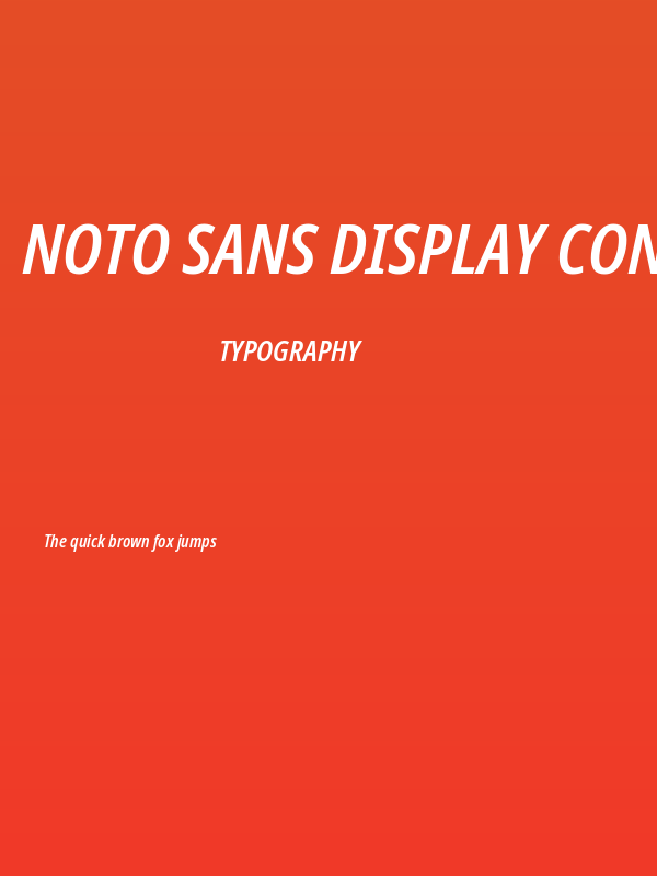 Noto Sans Display Condensed SemiBold Italic Poster