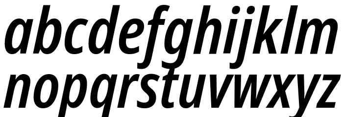 Noto Sans Display Condensed SemiBold Italic Font LOWERCASE