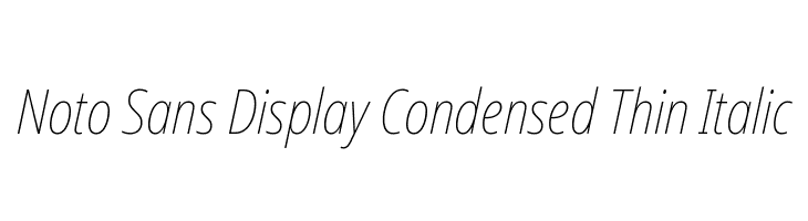 Noto Sans Display Condensed Thin Italic  Free Fonts Download