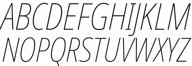 Noto Sans Display Condensed Thin Italic फ़ॉन्ट अपरकेस
