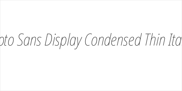 Noto Sans Display Condensed Thin Italic Logo