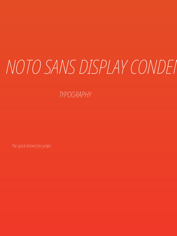 Noto Sans Display Condensed Thin Italic Poster