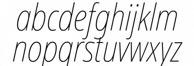 Noto Sans Display Condensed Thin Italic फ़ॉन्ट लोअरकेस