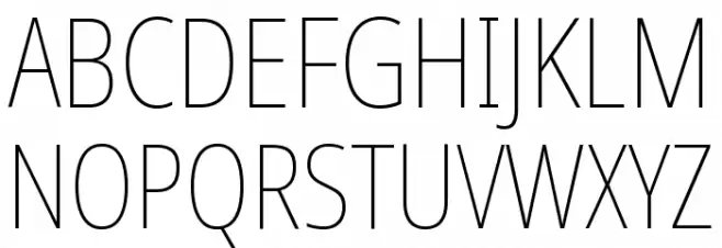Noto Sans Display Condensed Thin 字体 大写
