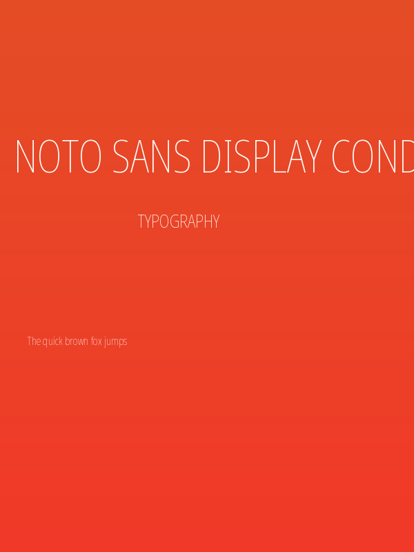 Noto Sans Display Condensed Thin Poster