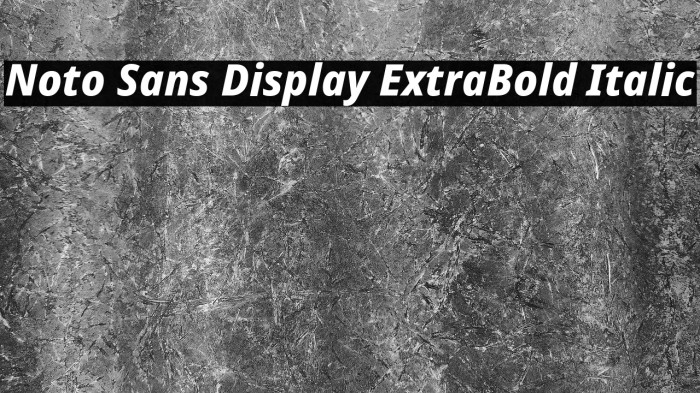Noto Sans Display ExtraBold Italic Font examples