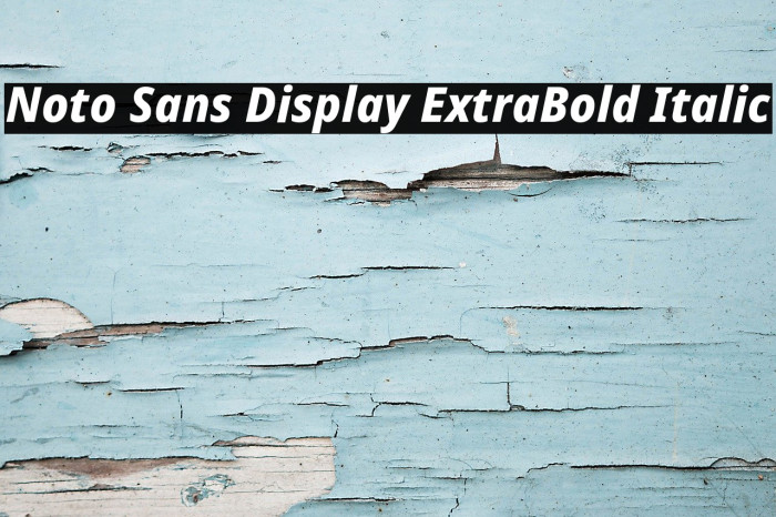 Noto Sans Display ExtraBold Italic Font examples
