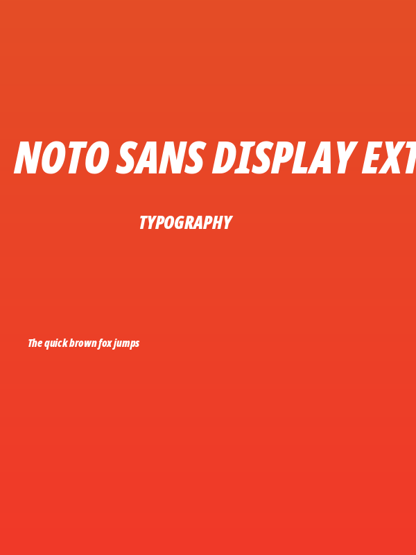 Noto Sans Display ExtraCondensed Black Italic Poster