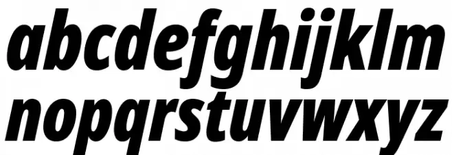 Noto Sans Display ExtraCondensed Black Italic Schriftart Kleinbuchstaben