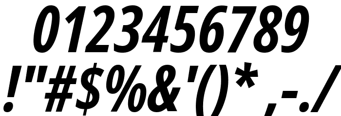 Noto Sans Display ExtraCondensed Bold Italic Font OTHER CHARS