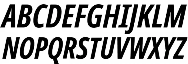 Noto Sans Display ExtraCondensed Bold Italic Polices MAJUSCULES