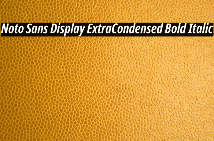 Noto Sans Display ExtraCondensed Bold Italic Font examples