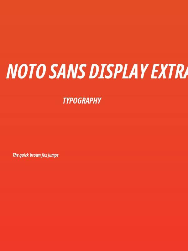 Noto Sans Display ExtraCondensed Bold Italic Poster