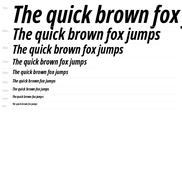 Noto Sans Display ExtraCondensed Bold Italic Waterfall