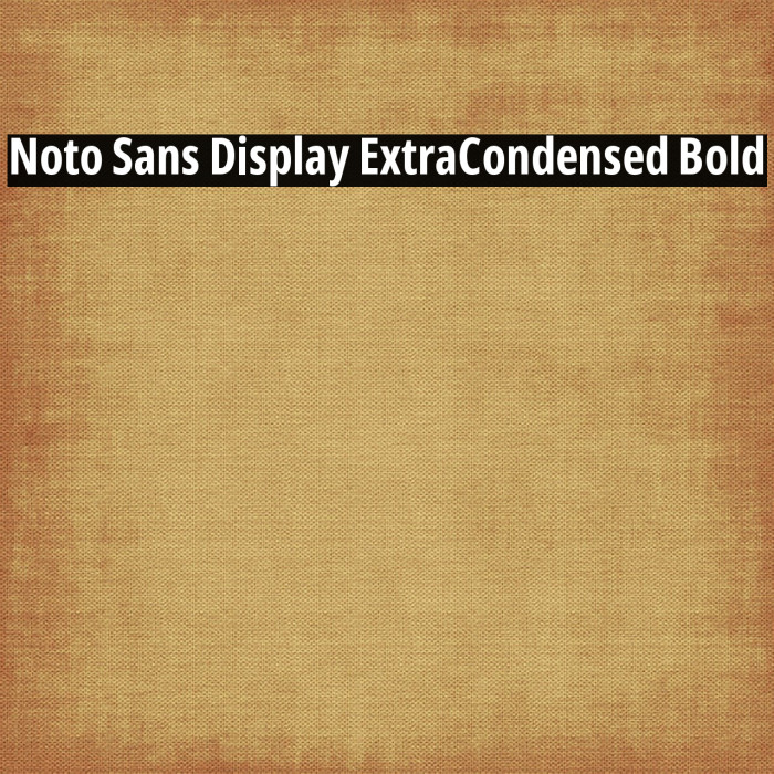 Noto Sans Display ExtraCondensed Bold Font examples