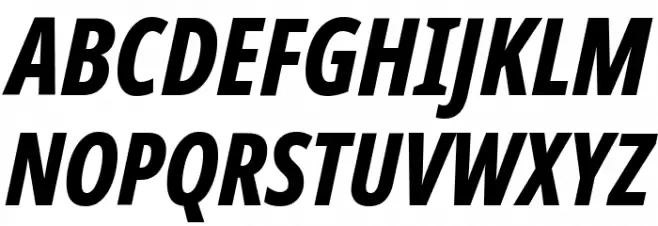 Noto Sans Display ExtraCondensed ExtraBold Italic Schriftart Groß